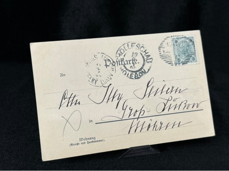 1900 yıllara ait Posta Kartı Avusturya 5 Heller Pullu Karlsbad Kaiserpark görselli 