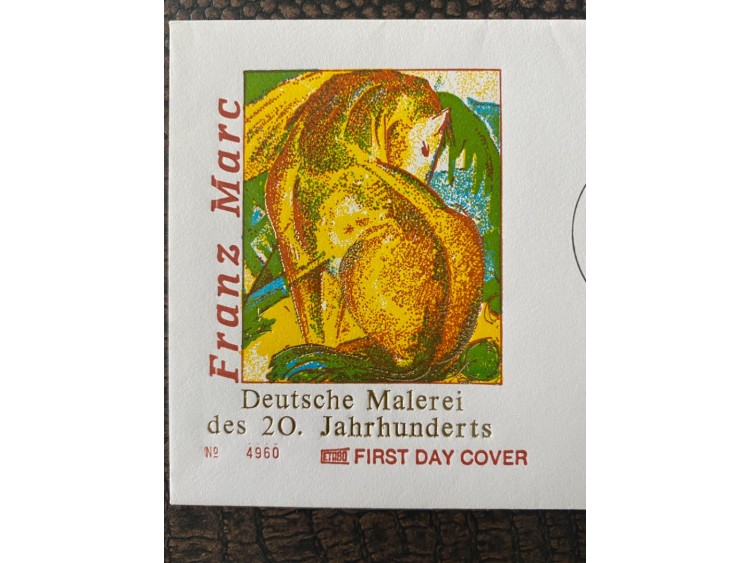 1992 Almanya Sanat Temalı İlk Gün Zarfı Ressam "Franz Marc" Deutsche Malerei des 20. Jahrhunderts First Day Cover