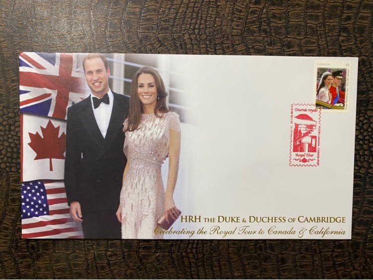 2011 İngiltere Kraliyet HRH THE DUKE & DUCHESS OF CAMBRİDGE Celebrating the Royal Tour to Canada and California FDC