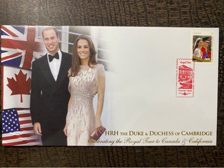 2011 İngiltere Kraliyet HRH THE DUKE & DUCHESS OF CAMBRİDGE Celebrating the Royal Tour to Canada and California FDC