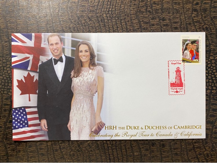 2011 İngiltere Kraliyet HRH THE DUKE & DUCHESS OF CAMBRİDGE Celebrating the Royal Tour to Canada and California FDC