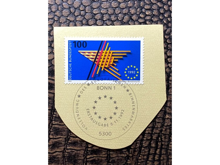 Almanya İlkgün Özel Damgalı Fragman Pul Vollendung des Europäischen Binnenmarktes 1992 Avrupa iç Pazarının tamamlanması