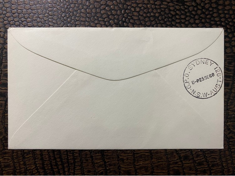 Avustralya 1968 Norfolk İsland Quantas Hava Yollarının 21. Yıl Dönümü Özel Damgalı Postadan geçmiş Uçak Temalı