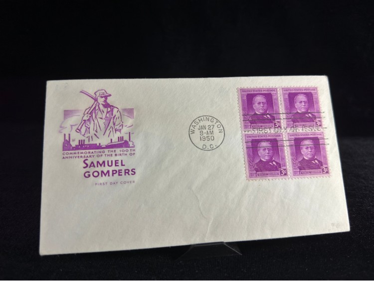 FDC USA 1950 Commemorating the 100. Ann. of the birth of Samuel Gompers Amerika İlk Gün Zarfı