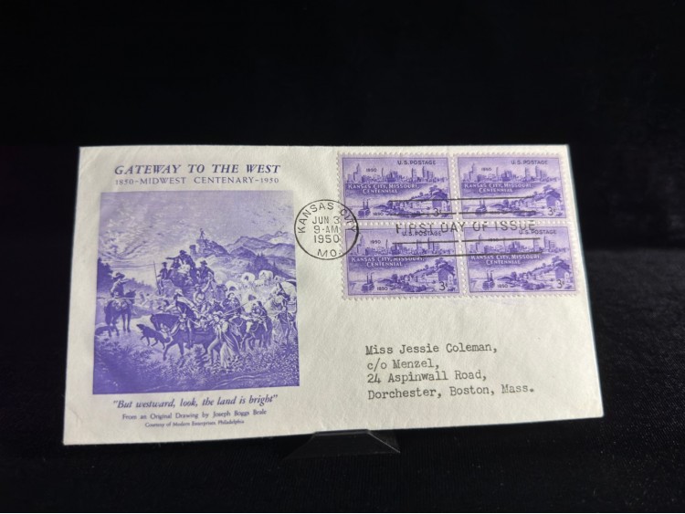 FDC USA 1950 Gateway to the West Kansas City Missouri Amerika İlk Gün Zarfı