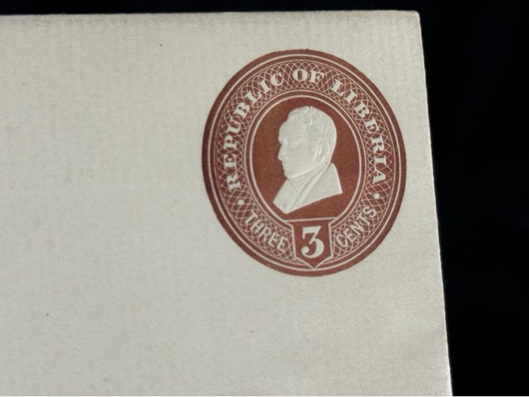 1890'lı Yıllarına ait ANTİYE Posta Kartı Zarf Republic of Liberia Liberya Cumhuriyeti 3 Cent Kendinden Pullu Zarf