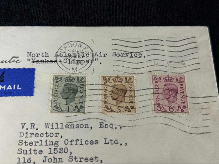 1939 UÇAK POSTASI AİRMAİL İlk Atlantik Uçuşu SCOTT 241, 242, 243 Pullu 