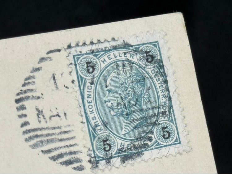 1900 yıllara ait Posta Kartı Avusturya 5 Heller Pullu Karlsbad Kaiserpark görselli 