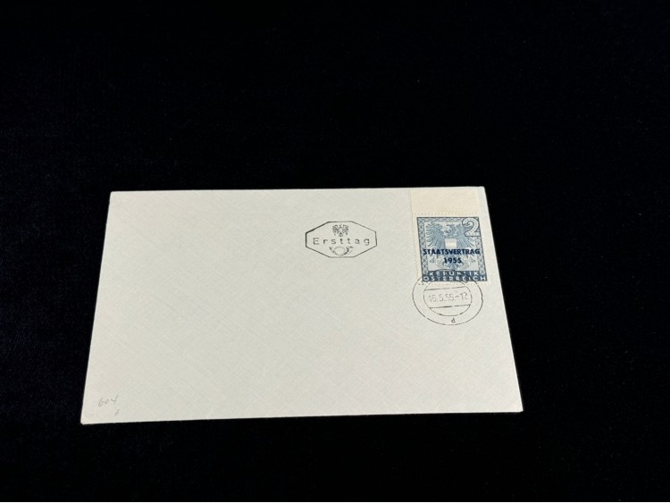 1955 Avusturya Bağımsızlık Antlaşması 2 Şilin İlk Gün Damgalı Zarf