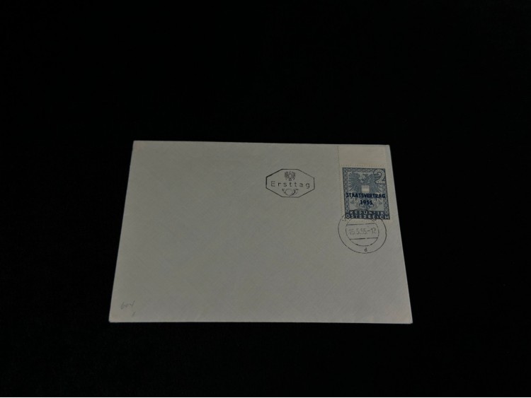 1955 Avusturya Bağımsızlık Antlaşması 2 Şilin İlk Gün Damgalı Zarf