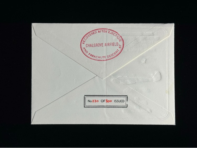 İngiltere LİMİTED (300/230) FDC İlk Gün Zarfı First Jet Ejection seat cover 1971 signed by (ıslak İmzalı) Bernard Lynch and Capt J Scott.