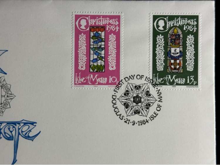 İsle of Man FDC 1984 Noel Temalı İlk Gün Zarfı 