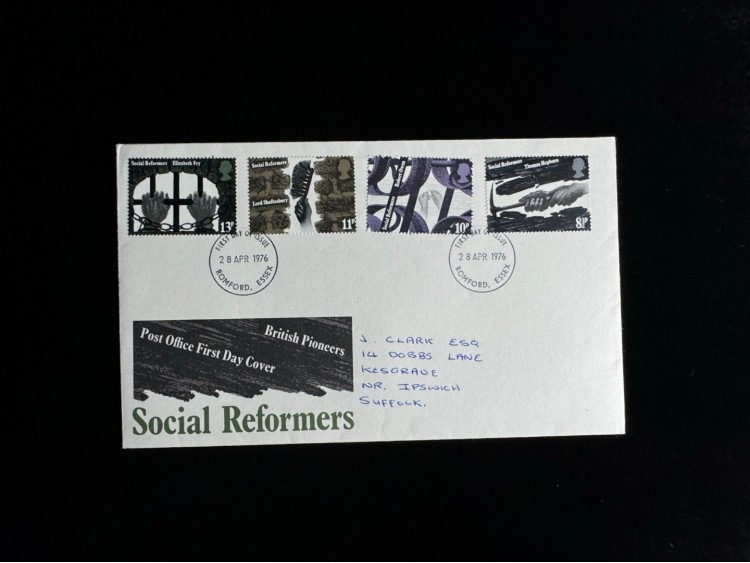 İngiltere FDC 1976 British Pioneers Social Reformers İlk Gün Zarfı Tam Seri