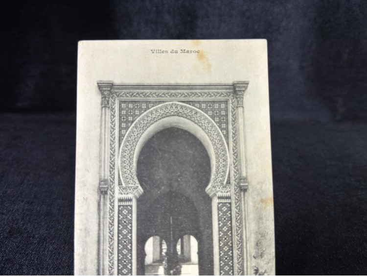 Cezayir 1922 Fransız Kartpostal 25 Sürsajlı pullu Villes du Maroc  RABAT Hopital Marie Feuillet Ported'Entree du Pavilion des Officiers 