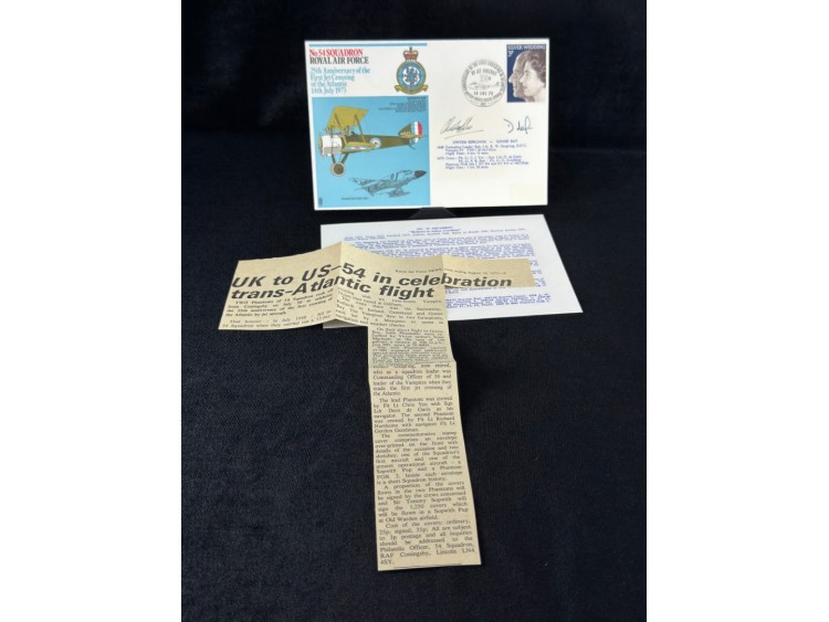 1973 GB RAF MUSEUM COVER No 54 Squadron Royal Air Force 25th Anniversary First Jet Crossing of the Atlantic 
