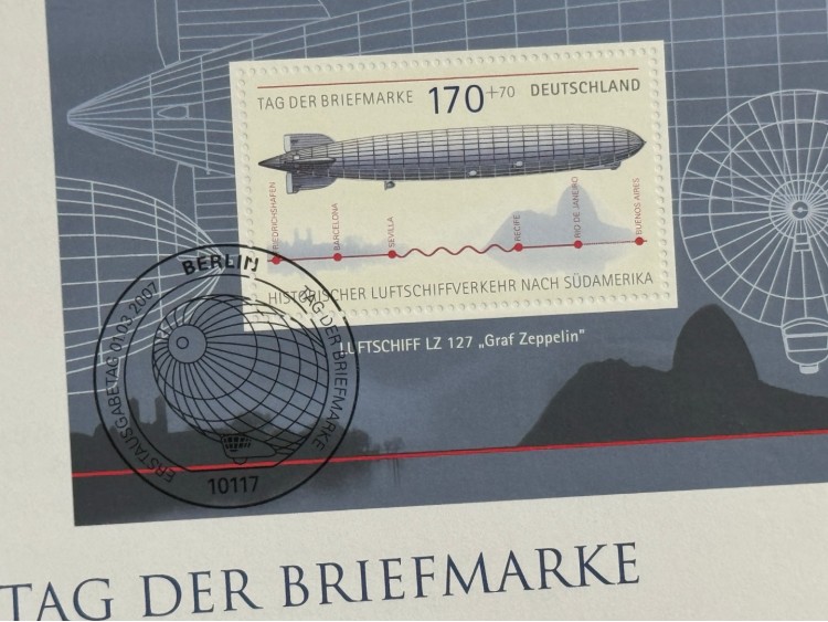 2007 Jübile Zeplin Özel Gün Damgalı İlk Gün Zarfı Graf Zeppelin Maksi Kart Pullu 