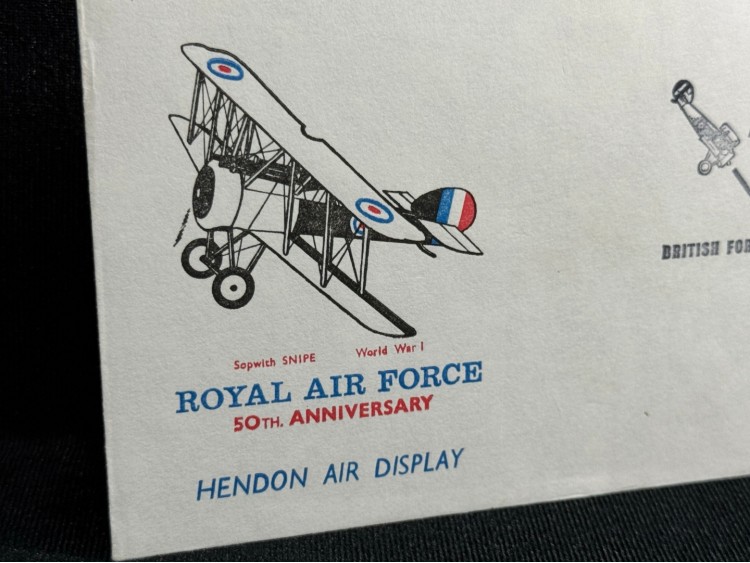1970 İngiltere Kraliyet Hava Kuvvetleri Royal Air Force FDC Limited First RAF Air Display at Hendon 1920 cover