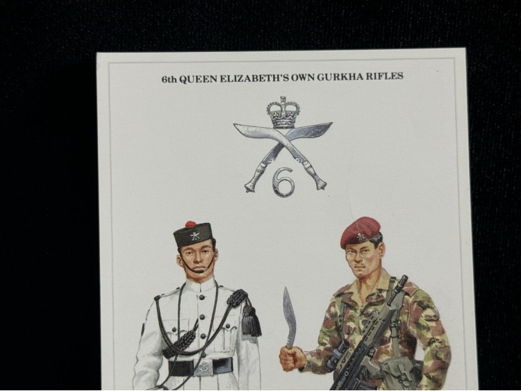 1995 İngiltere Kartpostal Britanya Ordusu Postcard The British Army Series No.55 6th Queen Elizabeth's Own Gurkha Rifles