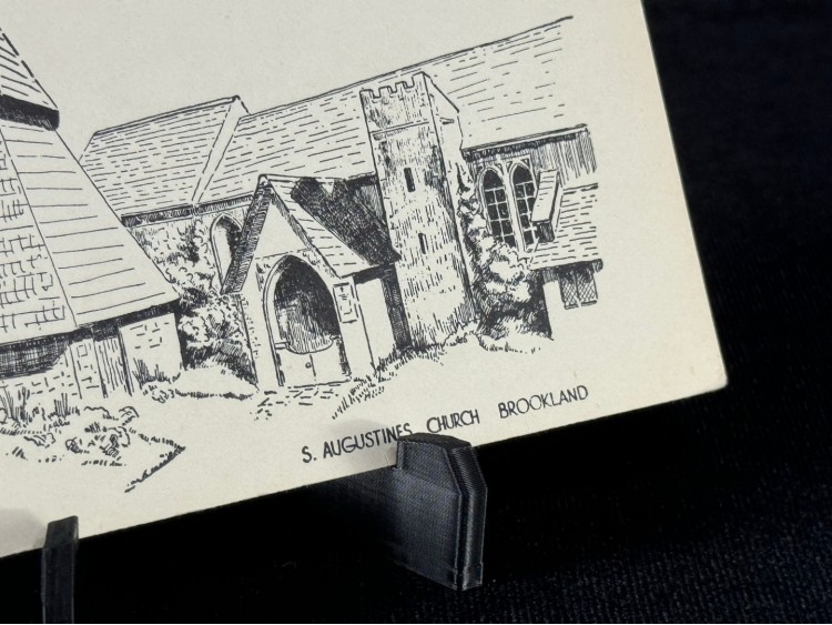 İngiltere Vintage Kartpostal Brookland, Kent, St. Augustine's Church / kilisesi AW Hodge Illustration Postcard, Dini temalı