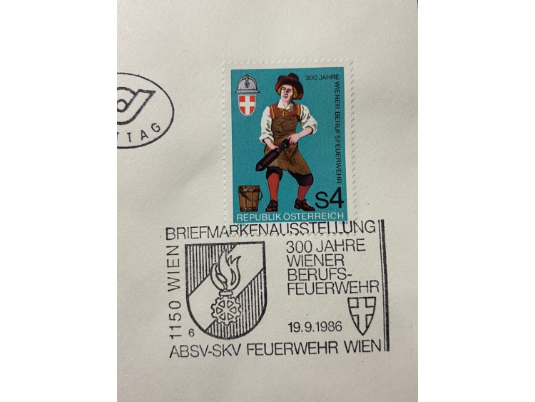 Österreich FDC  AVUSTURYA İtfaiye Temalı 1986 Özel Pullu Özel Damgalı İlkgün Zarfı
