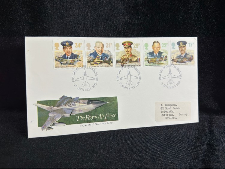 RAF İngiltere Kraliyet Hava Kuvvetleri temalı İlk Gün Zarfı 1986 The Royal Air Force First Day Cover 