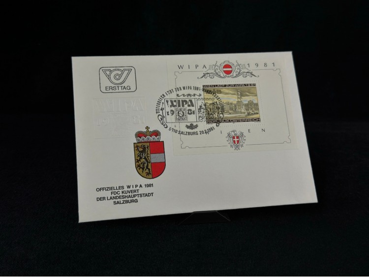 RESMİ WİPA SALZBURG 1981 FDC İlk Gün Zarfı Özel Gün Damgalı ve Pullu Kabartmalı 