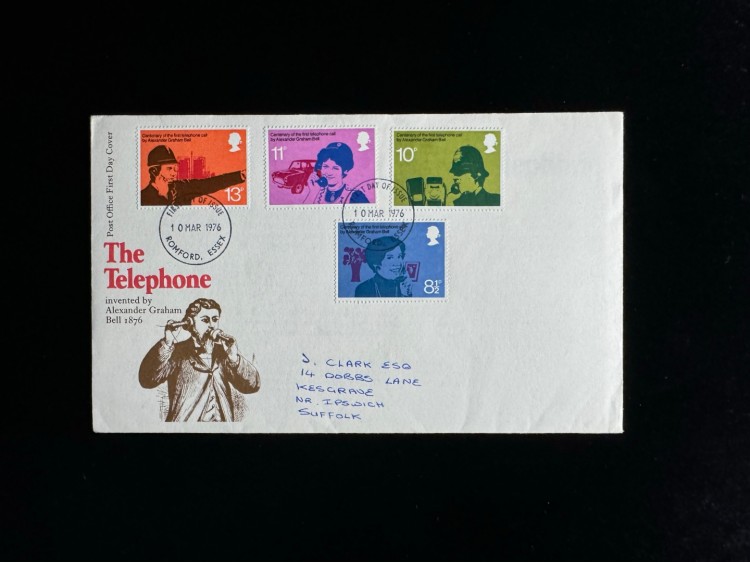 İngiltere FDC 1976 THE TELEPHONE ALEXANDER GRAHAM  TAM SERİ ÖZEL GÜN PULLU