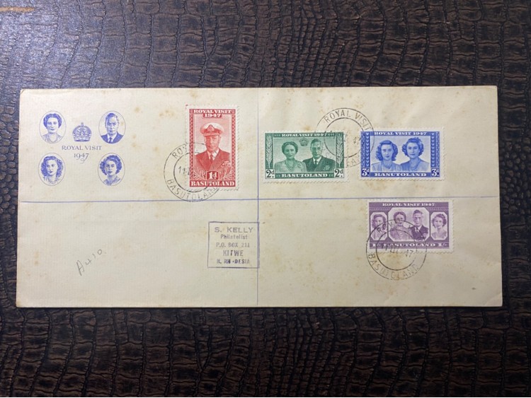 1947 Kraliyet Ziyareti İngiliz Sömürge Tam Seri Pulları ve Özel Gün Damgalı Royal Visit 1947 FDC 