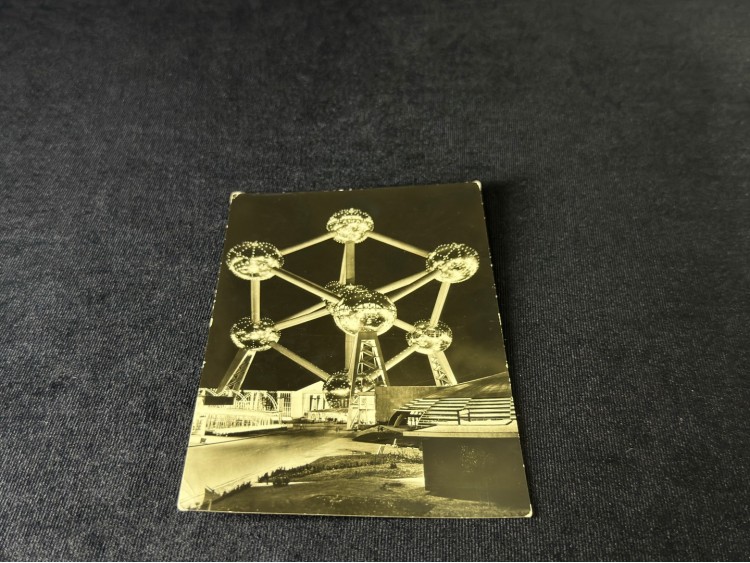 17B539 Pohled ATOMIUM Brusel, Belgie - Sobotka Kartpostal 1958 Yılında Belçika'dan Türkiye'ye Postalanmış 