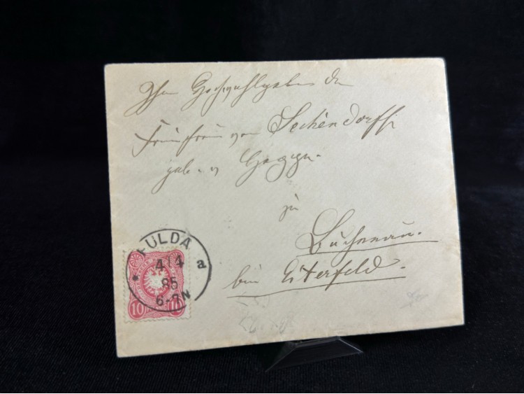 1885 Alman İmparatorluğu Dönemi Deutsches Reich 10 Pfennig Kuruş Pullu Zarf 