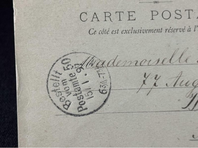1897 Yılına ait Posta Kartı Antiye Fransa'dan Almanya'ya postalanmış