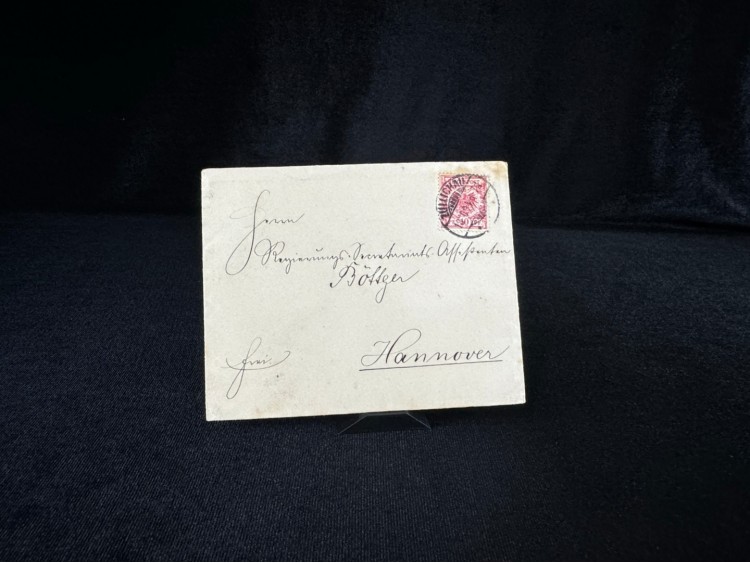 Deutsches Reich 1894 yılında Alman İmparatorluğu döneminde postadan geçmiş Zarf Reichspost 10 Pfennig Pullu