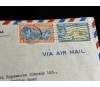Uçak Postası Air Mail 1952 yılında Bahama'lardan İngiltereye postalanmış 4d ve 6d Cent Pullu