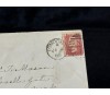 İngiltere Klasik Dönem 1866 Victoria Dönemi Red Penny Pullu Zarf postadan geçmiş  Hatalı kesim