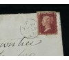 İngiltere Klasik Dönem 1867 Victoria Dönemi Red Penny Pullu Zarf postadan geçmiş Plate Number 92 Hatalı kesim